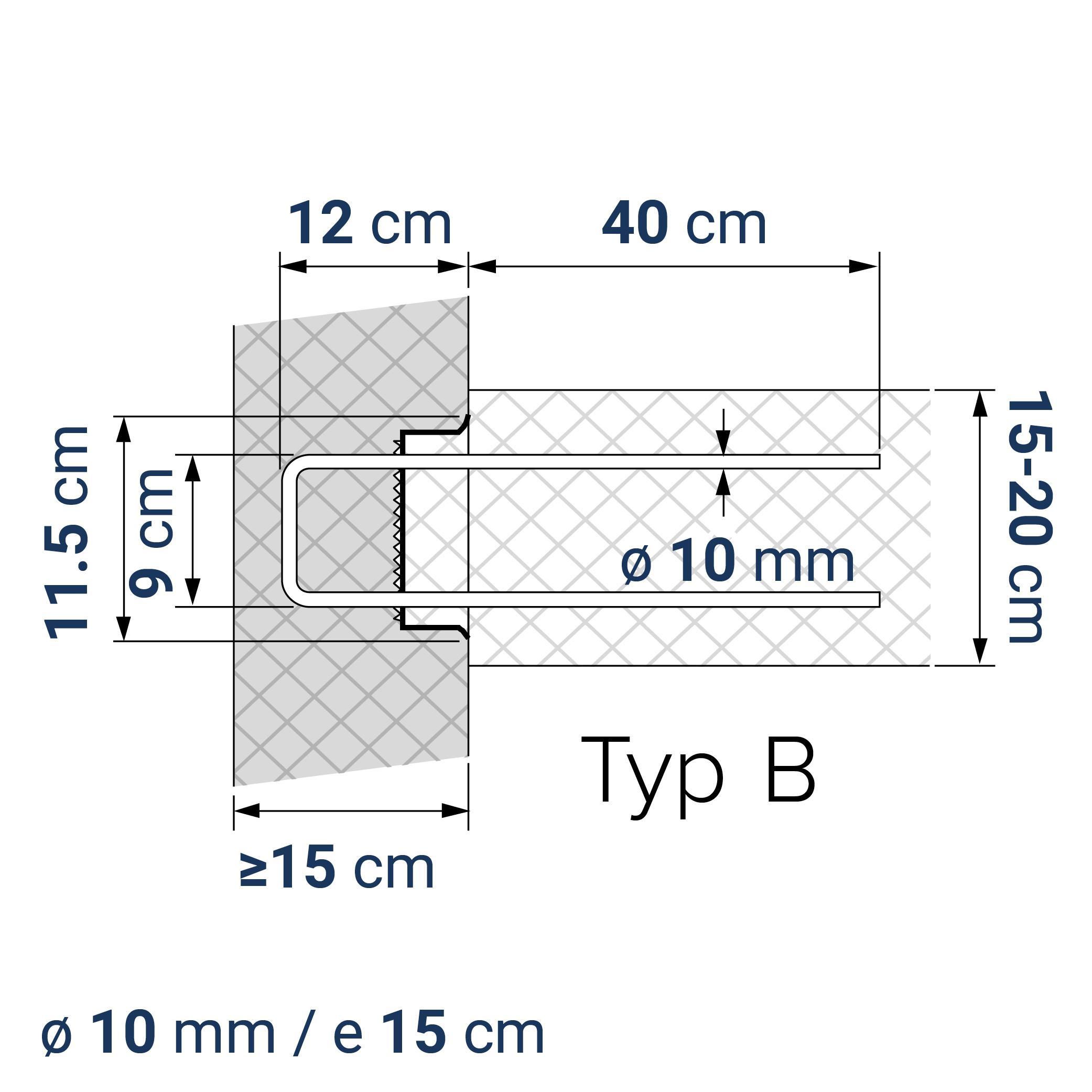 A400100050 7640344571908 BE-BOX® Bewehrungsbox Position 5 | B-09-10/15-h12-lb40 | 125 cm | 5.33 kg/m